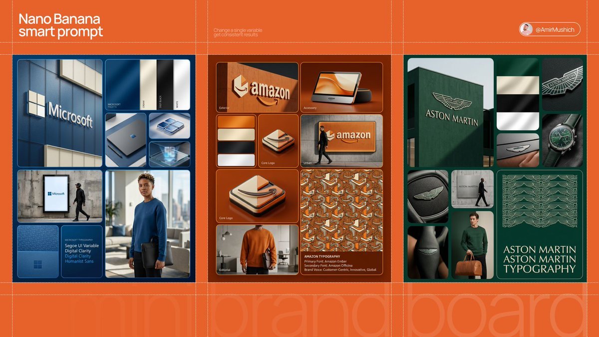 品牌网格化视觉识别展示 - Brand Identity Grid Showcase - AI Image Prompt for Google ...